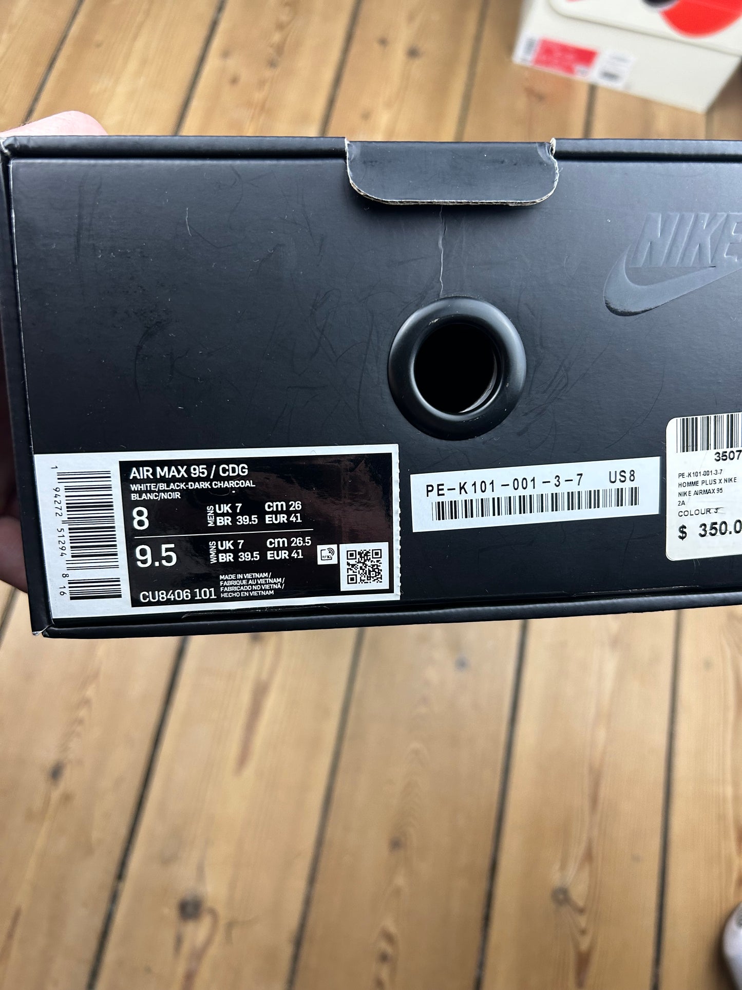 (41/8) Nike Air Max 95 Comme Des Garçons “Grey Black”