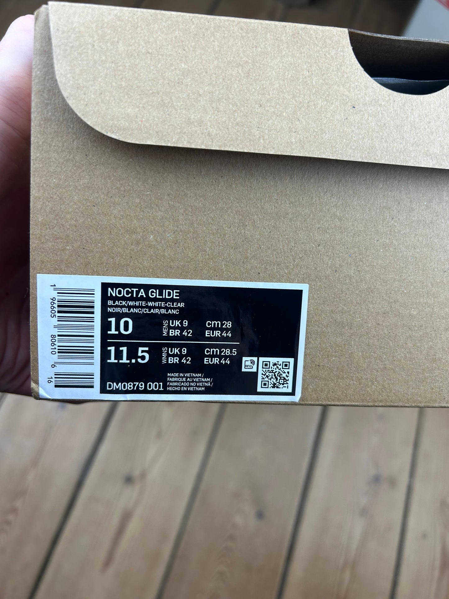 (44/10) Nike Nocta Glide “Black White)
