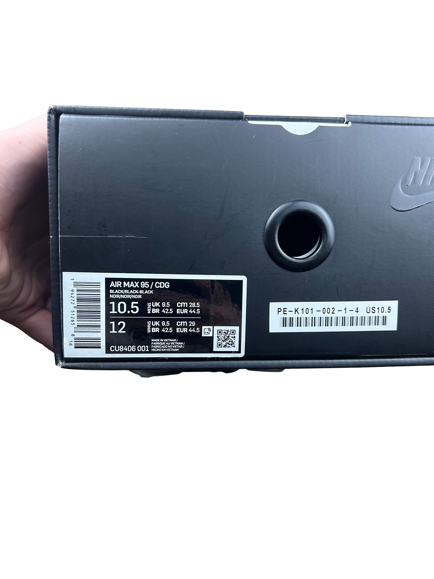 (44,5/10,5) Nike Air Max 95 Comme Des Garçons “Black”
